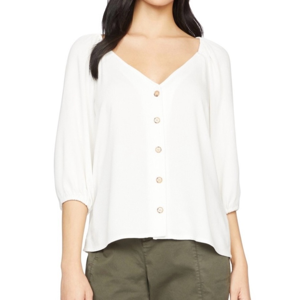 Sanctuary White Button-Up Blouse - image 1